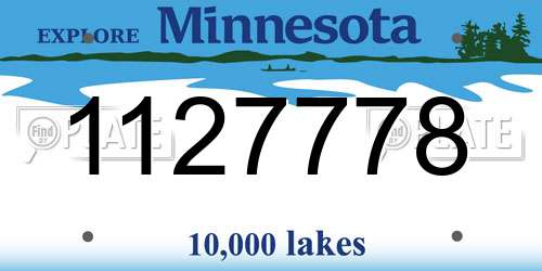 1127778 Minnesota License Plate