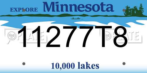 11277T8 Minnesota License Plate