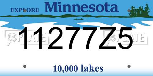 11277Z5 Minnesota License Plate