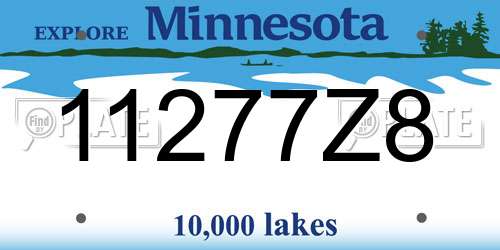 11277Z8 Minnesota License Plate