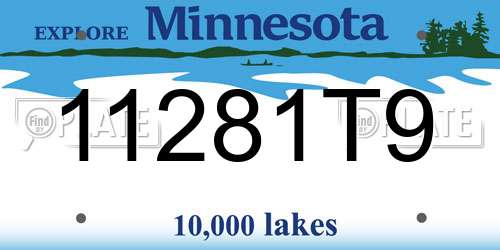 11281T9 Minnesota License Plate