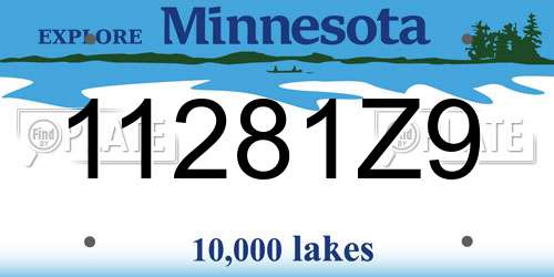 11281Z9 Minnesota License Plate
