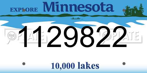 1129822 Minnesota License Plate