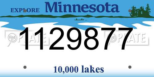 1129877 Minnesota License Plate