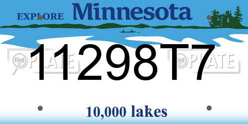 11298T7 Minnesota License Plate
