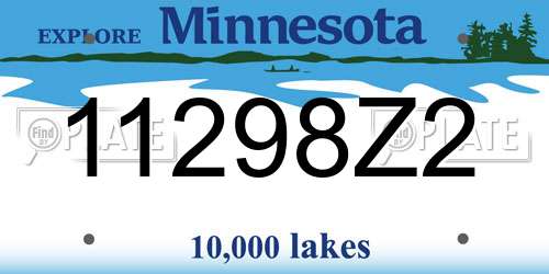 11298Z2 Minnesota License Plate