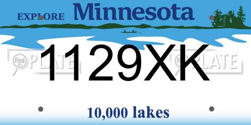 1129XK Minnesota License Plate