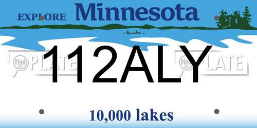 112ALY Minnesota License Plate