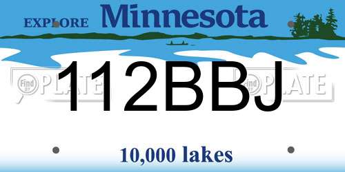 112BBJ Minnesota License Plate