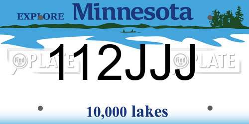 112JJJ Minnesota License Plate