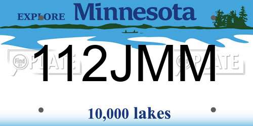 112JMM Minnesota License Plate