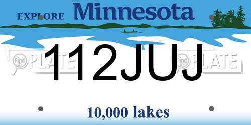 112JUJ Minnesota License Plate