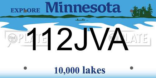 112JVA Minnesota License Plate