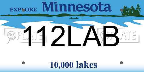 112LAB Minnesota License Plate