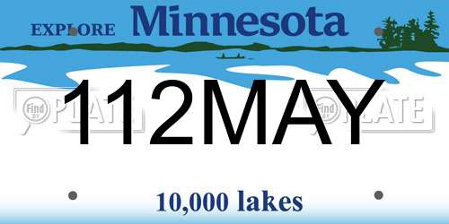 112MAY Minnesota License Plate