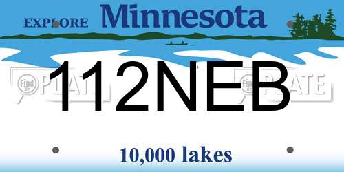 112NEB Minnesota License Plate