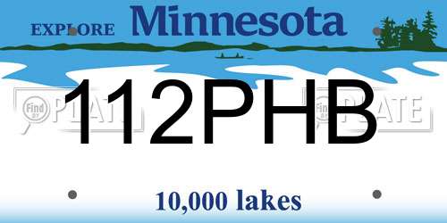 112PHB Minnesota License Plate
