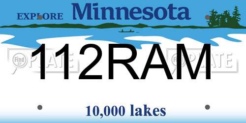 112RAM Minnesota License Plate