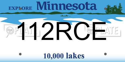 112RCE Minnesota License Plate