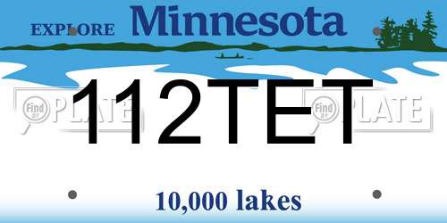 112TET Minnesota License Plate