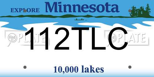 112TLC Minnesota License Plate