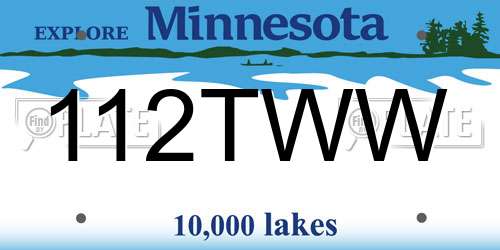 112TWW Minnesota License Plate