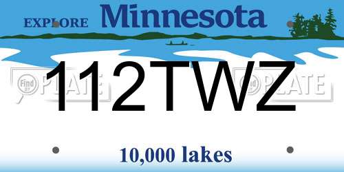 112TWZ Minnesota License Plate