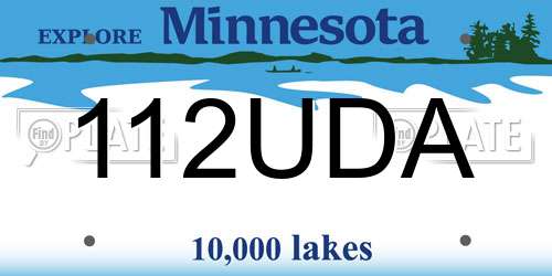 112UDA Minnesota License Plate