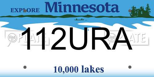 112URA Minnesota License Plate