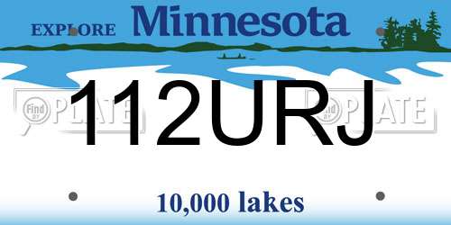 112URJ Minnesota License Plate