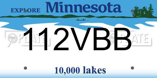 112VBB Minnesota License Plate