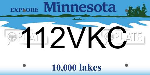 112VKC Minnesota License Plate