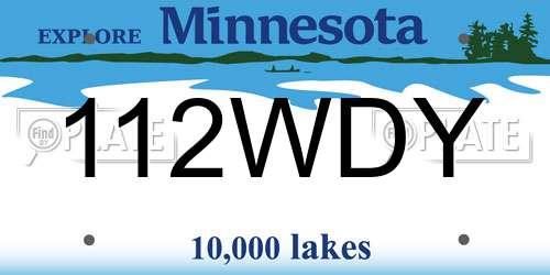 112WDY Minnesota License Plate