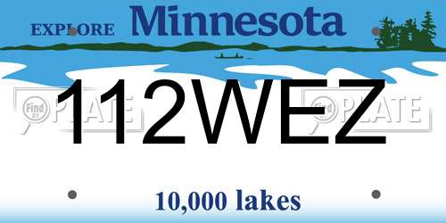 112WEZ Minnesota License Plate