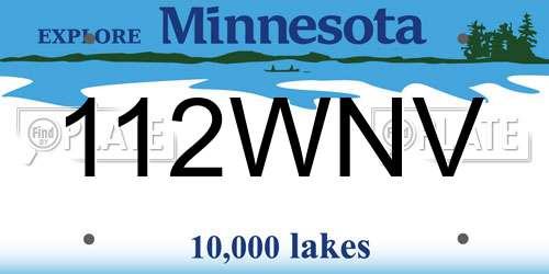 112WNV Minnesota License Plate