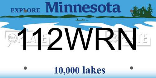 112WRN Minnesota License Plate