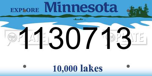 1130713 Minnesota License Plate