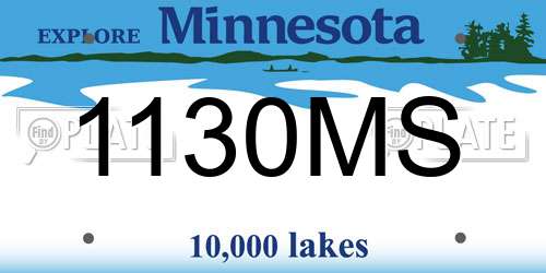 1130MS Minnesota License Plate