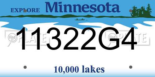 11322G4 Minnesota License Plate