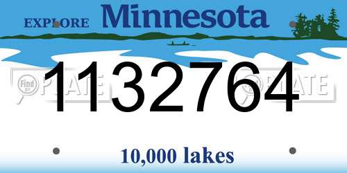 1132764 Minnesota License Plate
