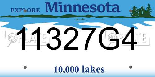 11327G4 Minnesota License Plate