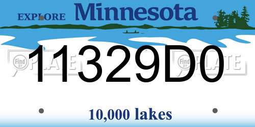 11329D0 Minnesota License Plate