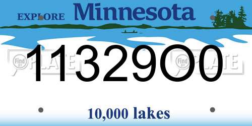11329O0 Minnesota License Plate