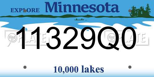 11329Q0 Minnesota License Plate