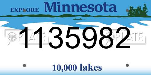 1135982 Minnesota License Plate