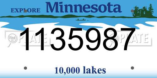 1135987 Minnesota License Plate