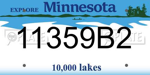 11359B2 Minnesota License Plate