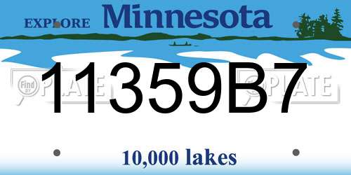 11359B7 Minnesota License Plate