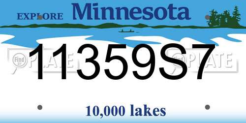 11359S7 Minnesota License Plate