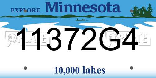 11372G4 Minnesota License Plate